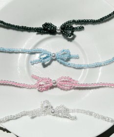 WEGO Lカラービーズリボンネックレス