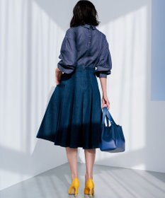 組曲 ライトデニム プリーツスカート