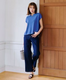 Tiaclasse 【小倉優子さん着用・洗える】フレンチスリーブニットトップス