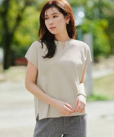 Tiaclasse 【小倉優子さん着用・洗える】フレンチスリーブニットトップス