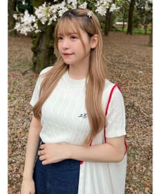 Green Parks ケーブル半袖ニット