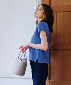 Tiaclasse 【小倉優子さん着用・洗える】フレンチスリーブニットトップス