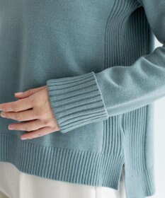 Tiaclasse 【洗える】もっちり柔らかいリブタートルプルオーバーニット