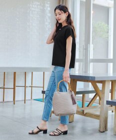 Tiaclasse 【小倉優子さん着用・洗える】フレンチスリーブニットトップス