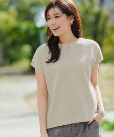 Tiaclasse 【小倉優子さん着用・洗える】フレンチスリーブニットトップス