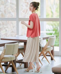 Tiaclasse 【小倉優子さん着用・洗える】フレンチスリーブニットトップス