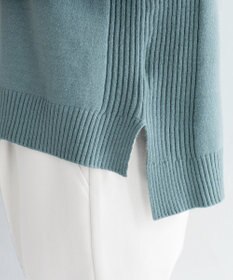 Tiaclasse 【洗える】もっちり柔らかいリブタートルプルオーバーニット