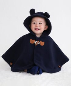 MIKI HOUSE HOT BISCUITS お耳付きボアフリース ダッフルマントギフトセット【BOX付き】