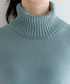 Tiaclasse 【洗える】もっちり柔らかいリブタートルプルオーバーニット