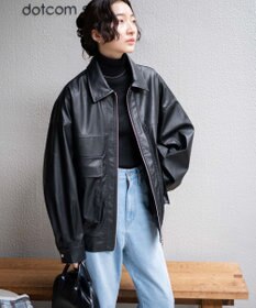 WEGO ヴィンテージライクFレザーBIGブルゾン