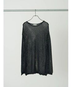 earth music&ecology メッシュ編みニットプルオーバー