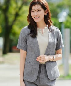 Tiaclasse 【小倉優子さん着用・洗える】フレンチスリーブニットトップス