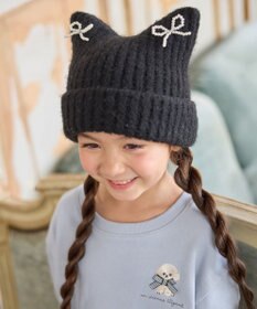 ANY KIDS ネコニットキャップ ブラック