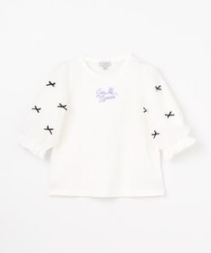 ANY KIDS リボン×チュール 七分袖Tシャツ