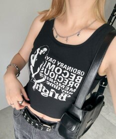 WEGO 【カップ付きインナー】グラフィックカップ付きリブタンク