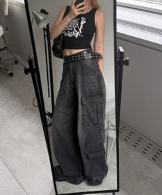 WEGO 【カップ付きインナー】グラフィックカップ付きリブタンク