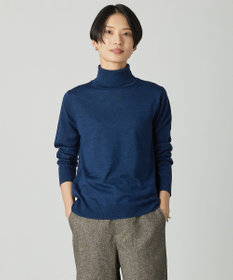 J.PRESS LADIES PURE WOOL タートルネック ニット ダークロイヤルブルー系