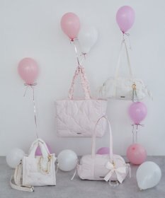 Maison de FLEUR リボン刺繍パファートートバッグ