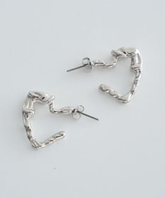 earth music&ecology メタリックハートフープピアス