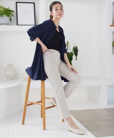 Tiaclasse L 【新色追加】バンドカラーシャツチュニックブラウス