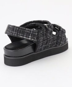 Feroux パールポイントツイード／キルティング サンダル