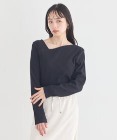 earth music&ecology アシメネックリブプルオーバー