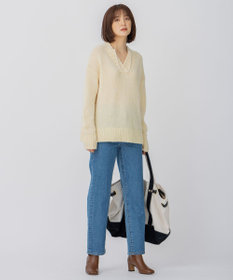 23区 【洗える】ブークレ Vネック ニット