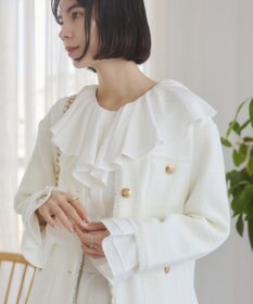 WEGO 【ANGIE VINTAGE/オケージョン対応 / セレモニー対応】ノーカラー ツイードジャケット