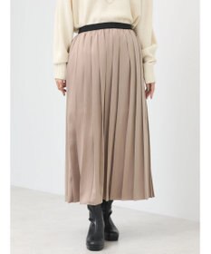 earth music&ecology サテンプリーツスカート