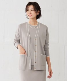 J.PRESS LADIES 【洗える】 レーヨンストレッチフルニードル カーディガン