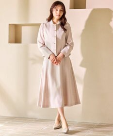 Feroux 【先行予約】パール釦ペプラムジャケット×スカート セットアップ