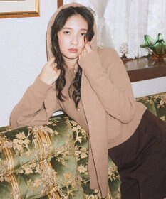 earth music&ecology 【イージーケア】パウダーシャギーフーディーマフラー