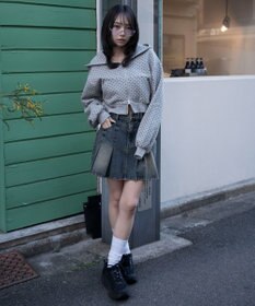 WEGO デニムプリーツミニスカート