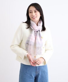 MOONBAT WEB限定【洗える】ミエル (miel) カシミヤ100％ チェックマフラー