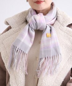 MOONBAT WEB限定【洗える】ミエル (miel) カシミヤ100％ チェックマフラー