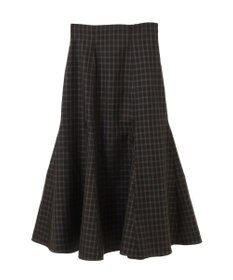 earth music&ecology 裾フレアチェックスカート