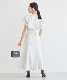 earth music&ecology 裾フレアチェックスカート