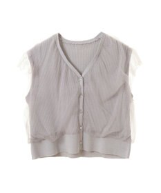 earth music&ecology チュールドッキングノースリカーディガン