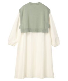 Green Parks ＳＥＴ２点　ニットベスト＋シャツワンピース