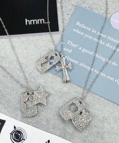 WEGO Lラインストーンダイカットネックレス