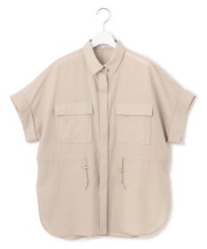 23区 【洗える】ライトシアーマットクロス ミリタリーディティール シャツ