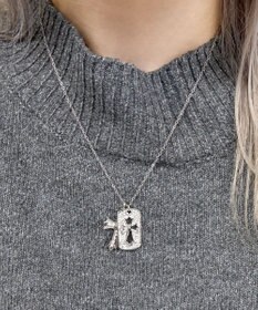 WEGO Lラインストーンダイカットネックレス