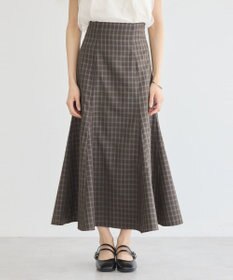 earth music&ecology 裾フレアチェックスカート