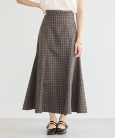 earth music&ecology 裾フレアチェックスカート
