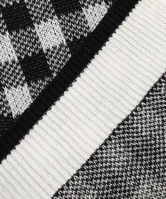 ANY KIDS ギンガム総柄ニット カーディガン