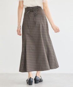 earth music&ecology 裾フレアチェックスカート