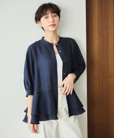 #Newans 【洗える】ダブルフリルヘムシアーシャツ