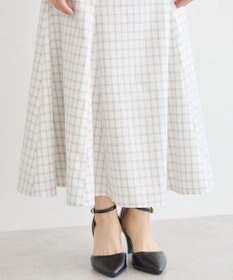 earth music&ecology 裾フレアチェックスカート
