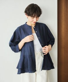 #Newans 【洗える】ダブルフリルヘムシアーシャツ