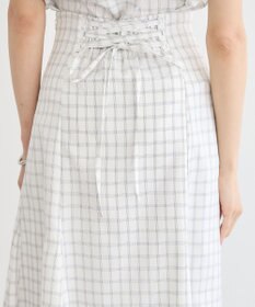 earth music&ecology 裾フレアチェックスカート